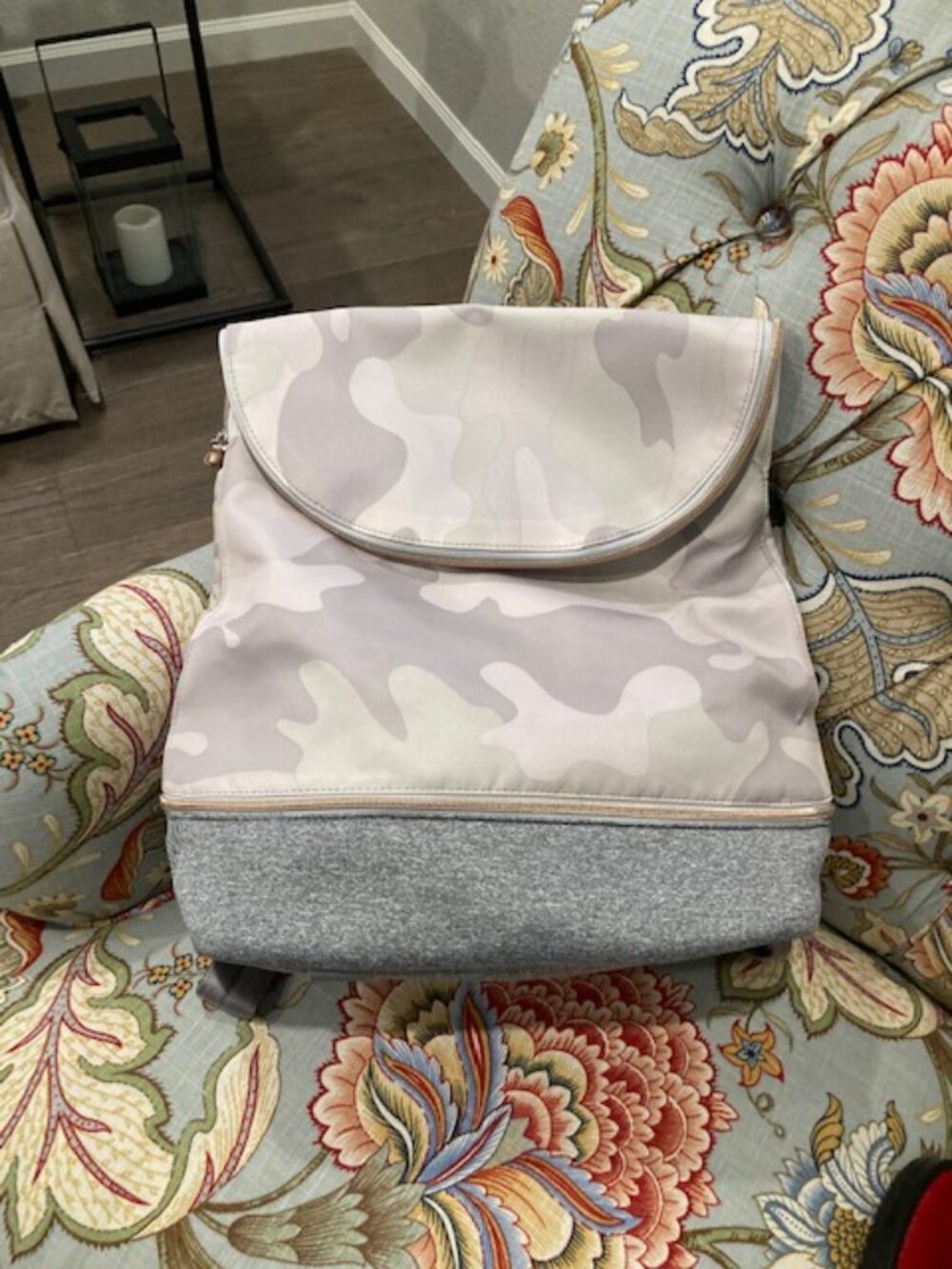 Stella and Dot Light Grey Camo Backpack - never used